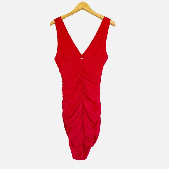 Revolve Superdown Carla Ruched Mini Dress Red Size Small - Picture 3 of 7